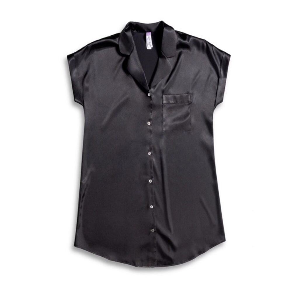 Lilac+London Satin Short Sleeve Pajama Sleepshirt